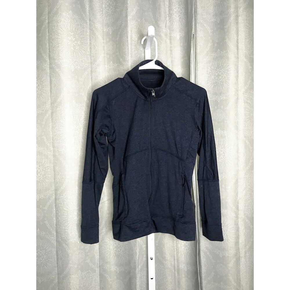 Patagonia blue zip up fitted athletic jacket